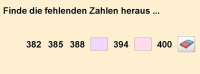 Screenshot Geheimcode knacken (Reihen fortsetzen)